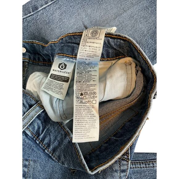 Levis 514 Straight-Fit Cotton Blend Stretch 5 Pockets Blue Jeans Size 36x30 - Picture 2 of 8